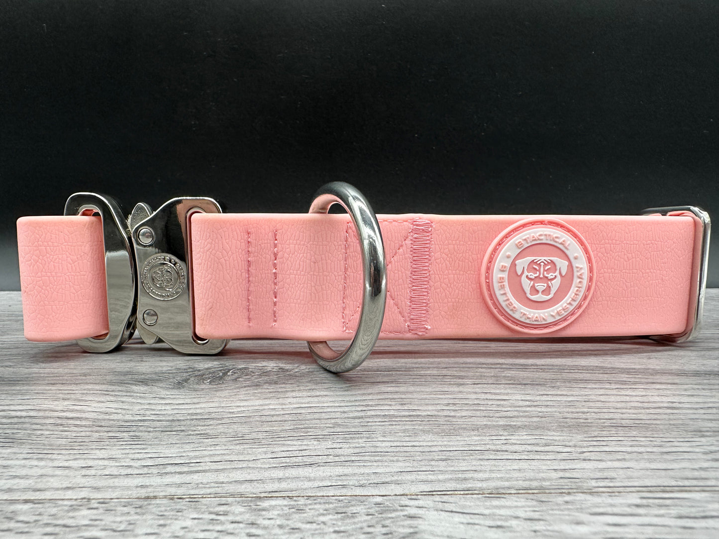 4cm PVC BTactical Collar - Pastel Pink | PVC Durable Dog Collar