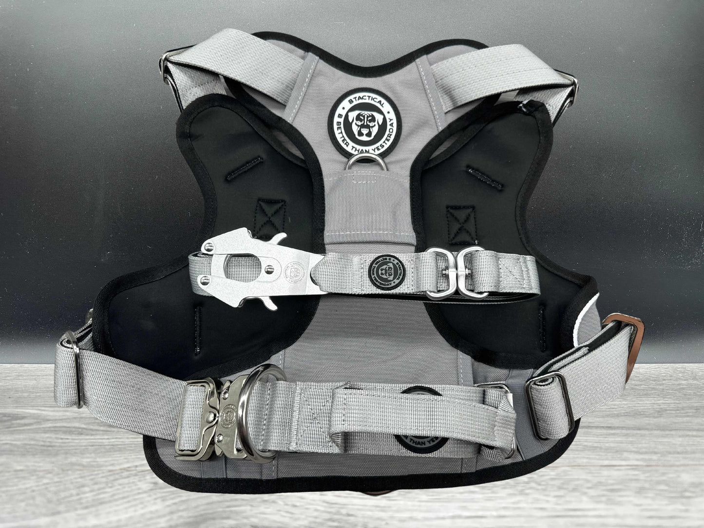 4cm BTactical Collar - Grey | Durable Dog Collar, Lead & Harness Set