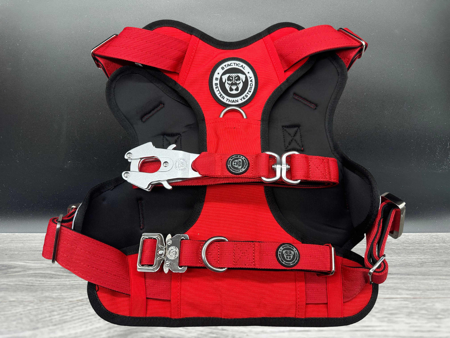 2.5cm BTactical Collar - Red | Durable Dog Collar, Lead & Harness Set